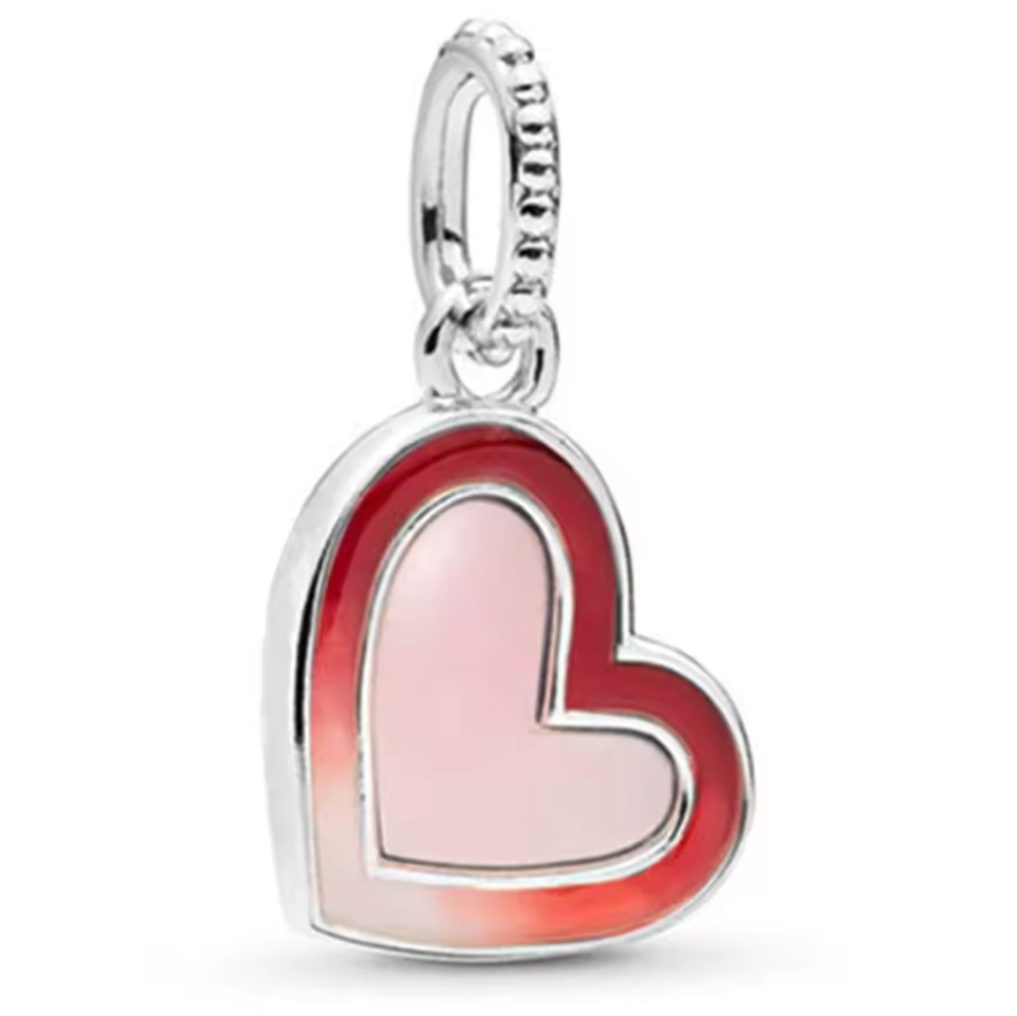 PEMBE KIRMIZI KALP SALLANTILI CHARM