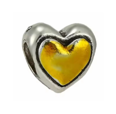 TURUNCU DETAYLI KALP CHARM