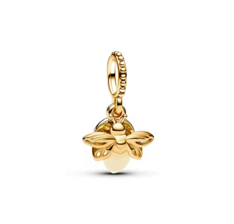 GÜMÜŞ GOLD RENK ATEŞ BÖCEĞİ CHARM (KARANLIKTA PARLIYOR)