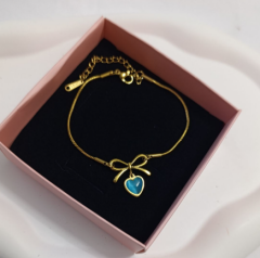 FİYONK MAVİ TAŞLI GOLD RENK BİLEKLİK