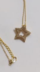 TAŞLI YILDIZ GOLD RENK KOLYE