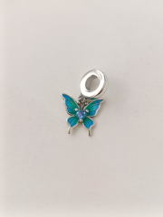 GÜMÜŞ MAVİ KELEBEK CHARM