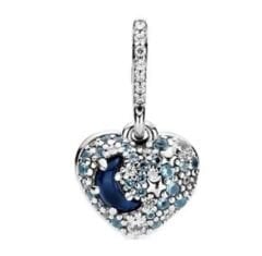 MAVİ-BEYAZ KALP SALLANTILI CHARM