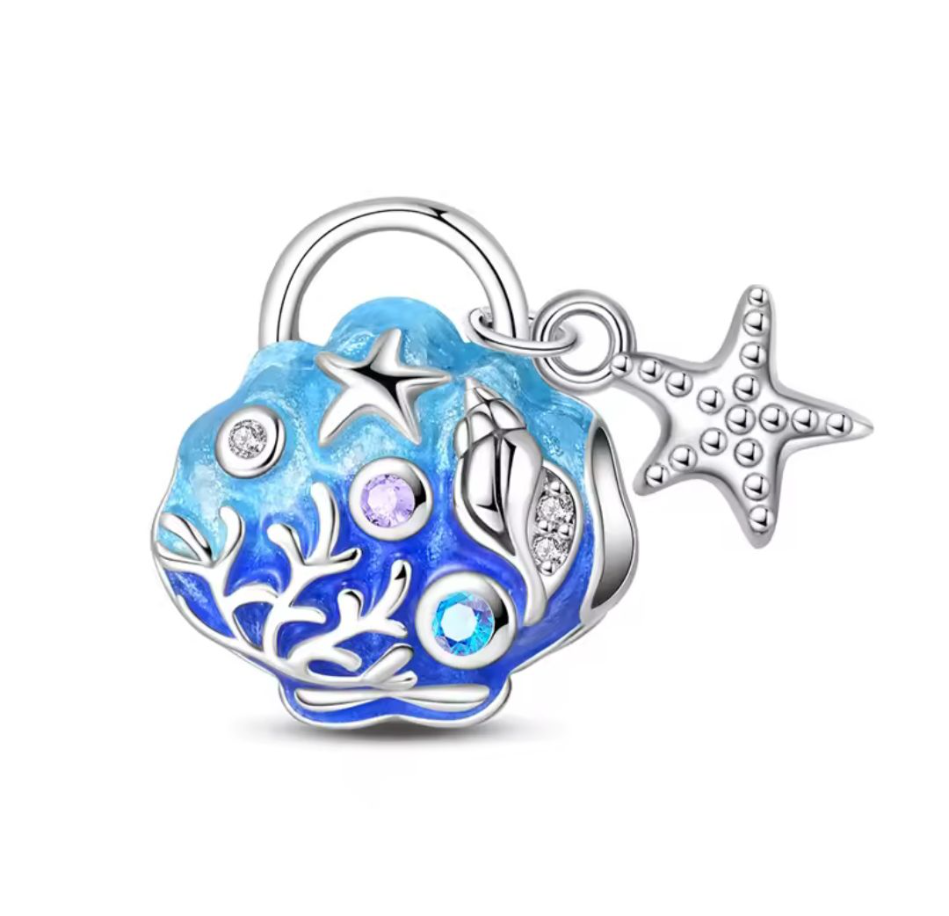 GÜMÜŞ MAVİ İSTİRİDYE CHARM