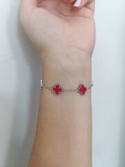 VAN CLEEF GÜMÜŞ- KIRMIZI BİLEKLİK