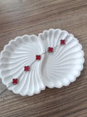 VAN CLEEF GÜMÜŞ- KIRMIZI BİLEKLİK