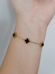 VAN CLEEF SİYAH-GOLD MİNİ BOY BİLEKLİK