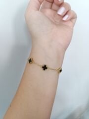 VAN CLEEF SİYAH-GOLD MİNİ BOY BİLEKLİK