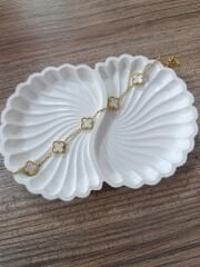 VAN CLEEF BEYAZ-GOLD NORMAL BOY BİLEKLİK