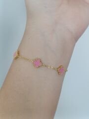 VAN CLEEF PEMBE-GOLD MİNİ BOY BİLEKLİK