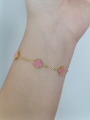 VAN CLEEF PEMBE-GOLD MİNİ BOY BİLEKLİK