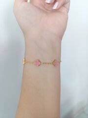 VAN CLEEF PEMBE-GOLD MİNİ BOY BİLEKLİK