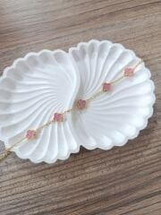 VAN CLEEF PEMBE-GOLD MİNİ BOY BİLEKLİK