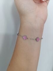 VAN CLEEF PEMBE-GÜMÜŞ MİNİ BOY BİLEKLİK