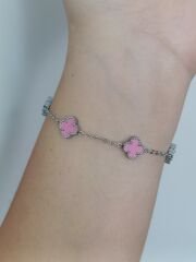 VAN CLEEF PEMBE-GÜMÜŞ MİNİ BOY BİLEKLİK