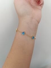 VAN CLEEF GOLD-MAVİ SEDEFLİ MİNİ BİLEKLİK