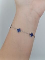 VAN CLEEF GÜMÜŞ- LACİVERT BİLEKLİK