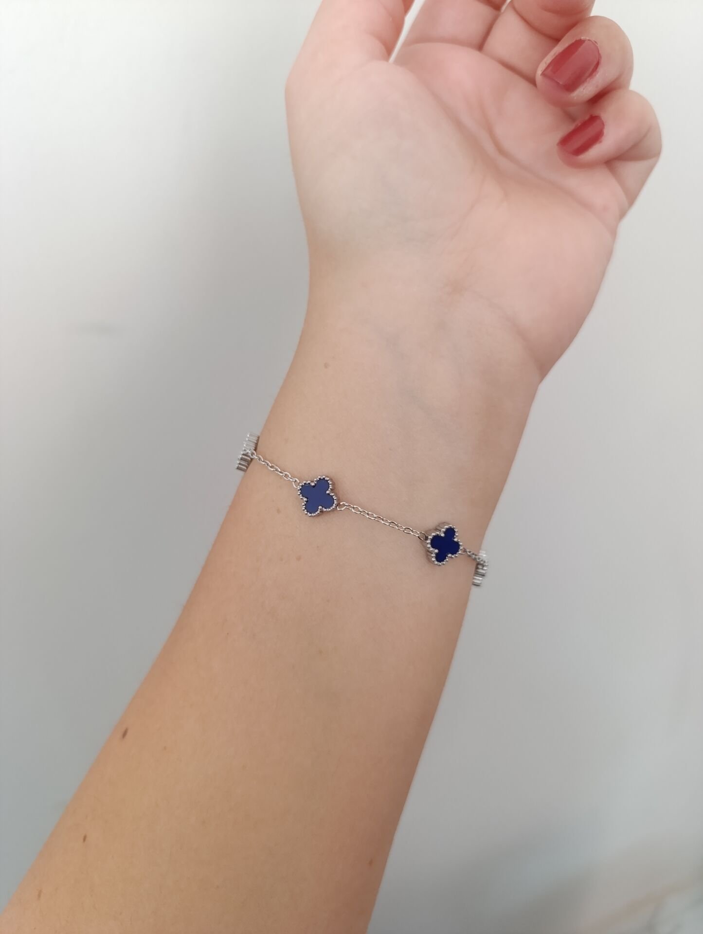 VAN CLEEF GÜMÜŞ- LACİVERT BİLEKLİK